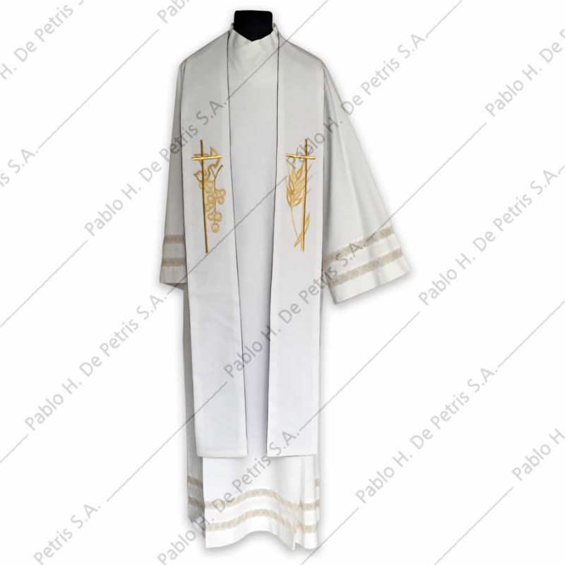 F 24 - Blanco-Morado - Estola reversible Italiana F 24 - Blanco-Morado - Estola reversible Italiana