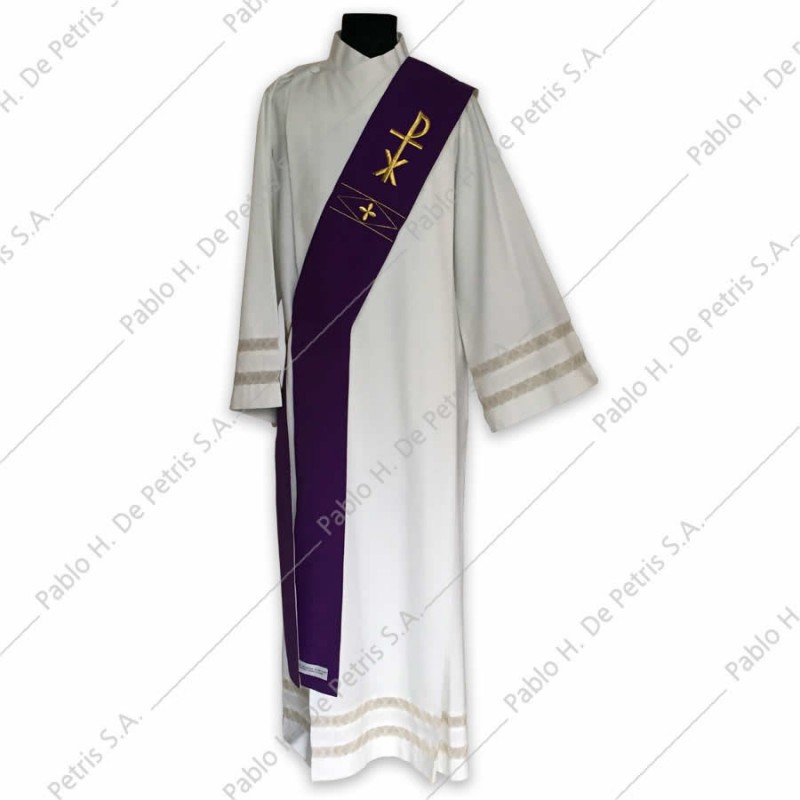 F 28 - Blanco-Morado - Estola Diaconal bicolor F 28 - Blanco-Morado - Estola Diaconal bicolor