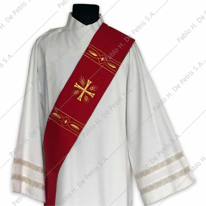 F 29-Rojo-Verde - Estola Diaconal bicolor Italiana F 29-Rojo-Verde - Estola Diaconal bicolor Italiana