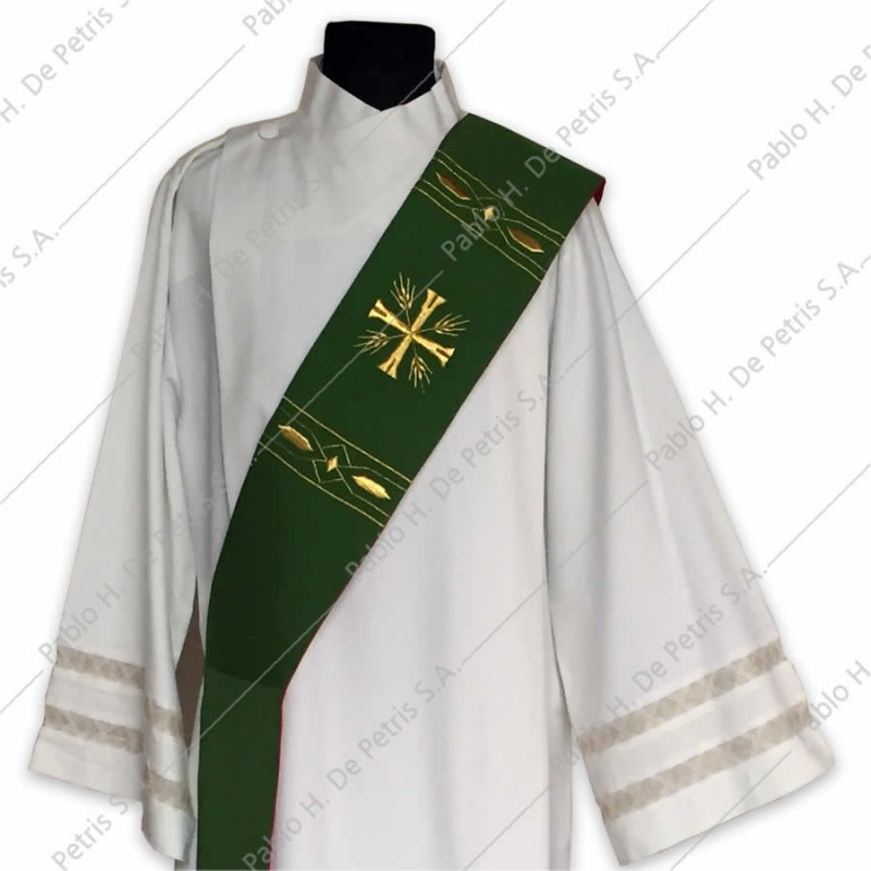 F 29-Rojo-Verde - Estola Diaconal bicolor Italiana F 29-Rojo-Verde - Estola Diaconal bicolor Italiana